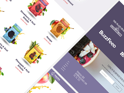 Peaceful Fruits website highlight design fruit home page design organic food packaging mockups purple ui ux ui website white