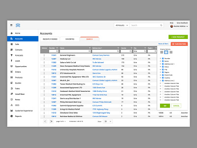 Internal Sales CRM UX/UI project