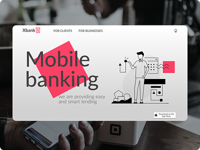 Simple landing page for Mobile banking app landing page web design
