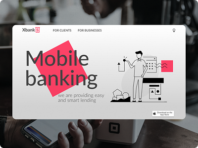 Simple landing page for Mobile banking app