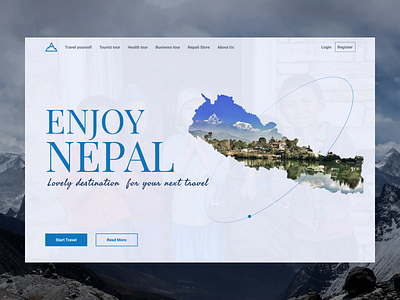 Nepal Travel Ageny Landing Page graphic design illustration landing page nepal travel page ui web design