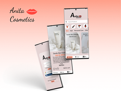Anita Cosmetics Beauty Ecommerce App app beauty branding cosmectics design ecommerce logo marketting nepal product ui