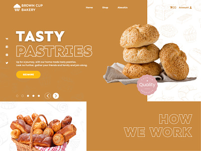Brown Cup Bakery aesthetic bakery beautiful branding cute design figma landingpage logo minimalist muffins nepal shopping ui ux webdesign webpage