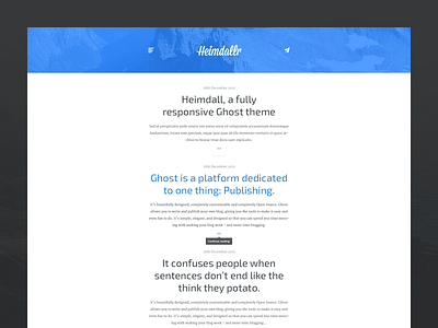 Heimdallr blog clean ghost icons menu minimal navigation social theme typography ui