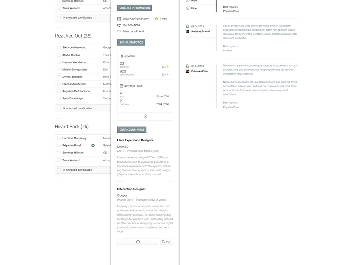 Lever.co App by Daniel Sandvik on Dribbble