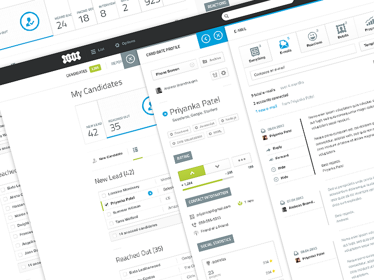Lever.co App by Daniel Sandvik on Dribbble