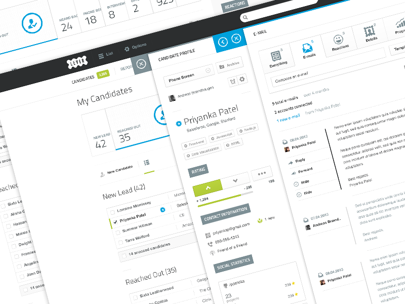 Lever.co App by Daniel Sandvik on Dribbble