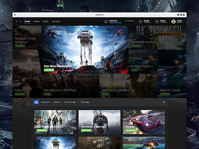Horizon Launcher Store downloads ecommerce games gaming horizon launcher origin steam store uplay
