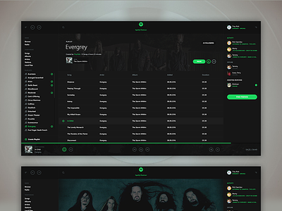 Spotify app concept metal minimal music player rock spotify stream streaming ui ux