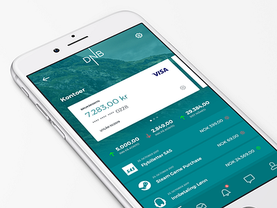 Bank App account app bank card credit dnb graph menu minimal mobile responsive statistics