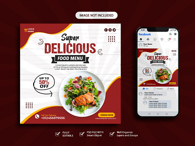 Social Media Banner or Restaurant Post template.