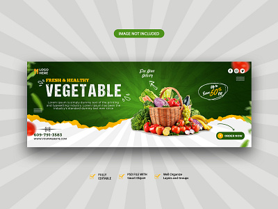 Social Media Cover or Vegetable promotion banner, Instagram Post