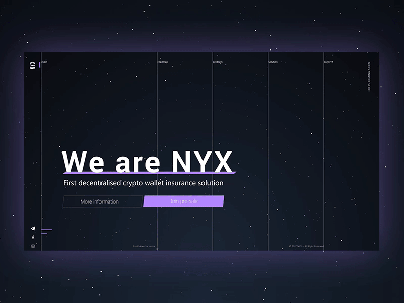 NYX | Roadmap | Concept animation bitcoin business full screen icon interactive landing site web website