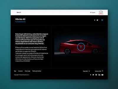 Toyota Prius - Brochure ui ux web design