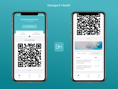 Georgia E-Health - COVID-19 app covid19 georgia health mobile qr code ui vaccine