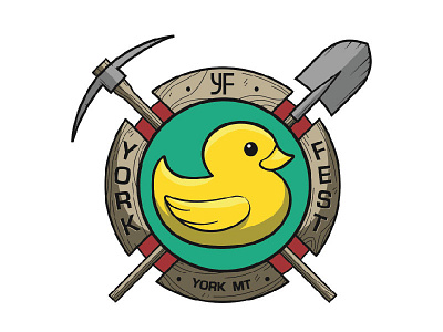 Dribble Template 01 ducky logo mining pick shovel wood york