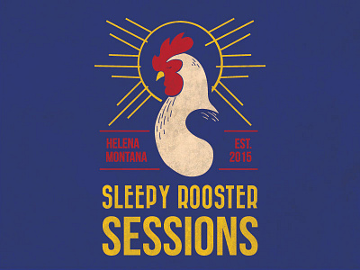 Sleepy Rooster Sessions illustration logo music rooster sleepy