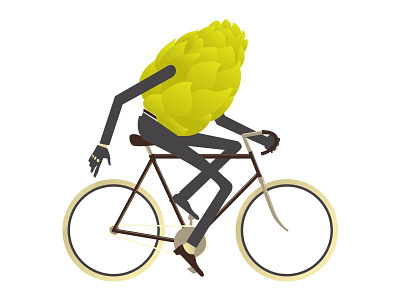 Hop Bike beer bicycle bike cycle gloves hop illustration