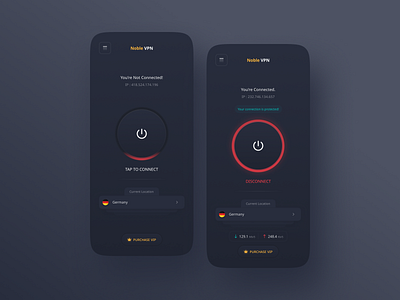 Noble VPN App 01 app branding gradient illustration inspiration minimal mobile design ui uidesign uiux vpn