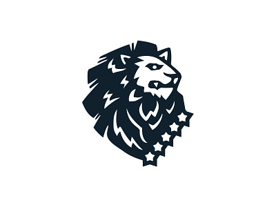 Brave Lion Five Stars alpha animal animal logo clean geometric high stars lion literal logo modern sophisticated wild