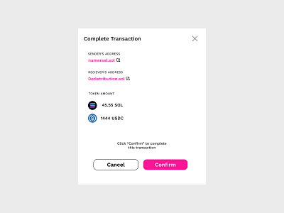 Confirm Cryptocurrency Transaction Modal blockchain cryptocurrency design ethereum interaction design interface design solana token ui ux design wallet