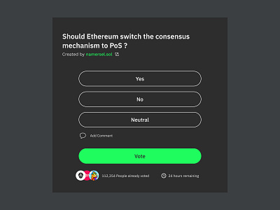 DAO Voting Poll UI blockchain crypto dao ethereum interaction design interface design nft poll solana ui ux design voting