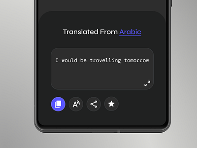 Translate Modal Android android arabic design interaction design interface design modal translate ui uiux ux design