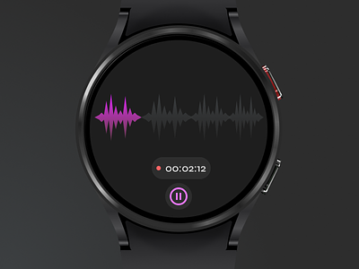 Voice Recorder (WearOS) interaction design interface design minimalist pixel watch samsung ui ux design voice recorder watch wearos