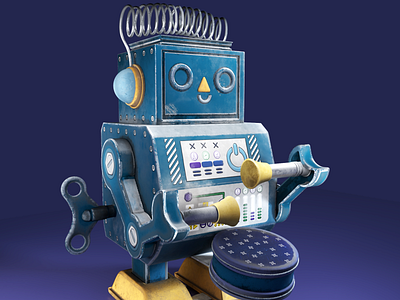 Gary, the robot 3d 90s blender design graphic design illustration modelling product retro robot substance toy