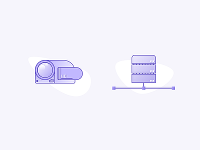 Video & Database icons illustration