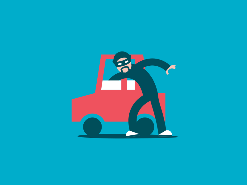 Auto burglar after effects animation car steal theft thief