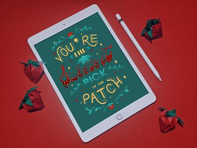 🍓 "You're The Sweetest Pick of the Patch" 🍓 art direction artist branding design food fruits graphicdesign illustration illustration art ipad origami photography procreate