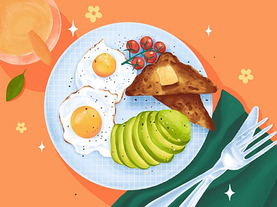 Sunshine & Breakfast art artist artwork branding design drawing food graphicdesign illustration illustration art procreate socialmedia