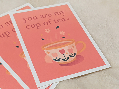 you are my cup of tea print 🍵🌷 (ETSY OPEN) artist artwork branding design food graphicdesign illustration kawaii love print procreate product productdesign socialmedia