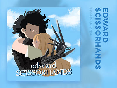 Movie_edward scissorhands 21dayproject blue design edward movie poster scissor 布局 插图 生育 计划