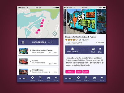 Food Truck Tracker mobile ui user interface