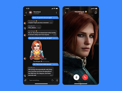 Mood Messenger App: Group chat, Video call #2 call chat dark dark mode dark theme design emoji group chat ios messenger messenger app mobile mood profile ui uidesign ux uxdesign video call