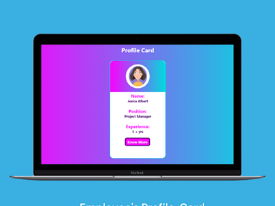 Employee Profile Card branding codinglife design graphic design illustration logo ui ui projects uiux uiuxdesign user interface design ux projects vector webdesign website website development