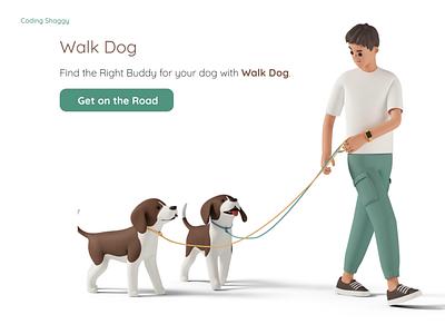 Walk Dog | Dog Walker Service Website branding codinglife design graphic design illustration logo ui uiuxdesign vector webdesign