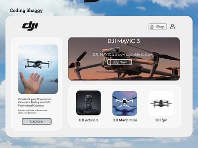 DJI | Cinematic Experience Home page 3d animation branding codinglife design graphic design illustration motion graphics ui uiuxdesign web development webdesign