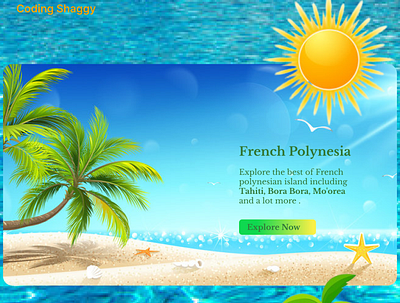 Explore French Polynesia Landing Page appdesign branding codinglife design graphic design illustration ui uidesign uiuxdesign uxdesign webdesign