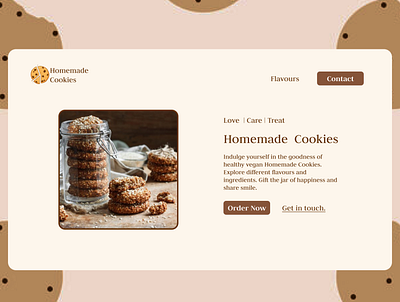 Homemade Cookies Landing Page 3d branding codinglife design graphic design illustration ui uidesign uiux uiuxdesign userinterface vector webdesign