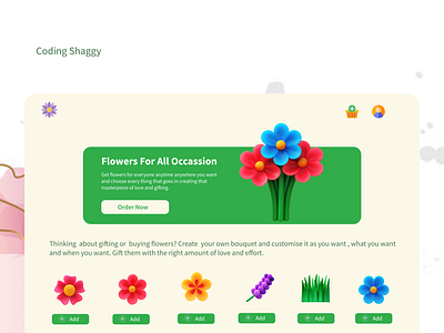 Online Flower Store landing Page branding codinglife design graphic design ui uiuxdesign webdesign