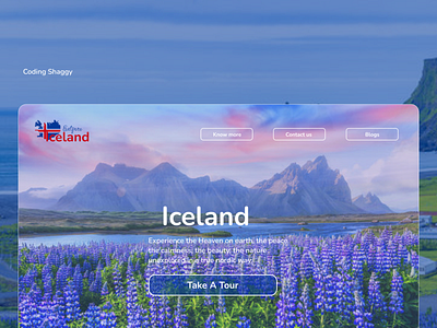 Explore Iceland Landing Page branding codinglife design graphic design illustration logo ui uiuxdesign vector webdesign