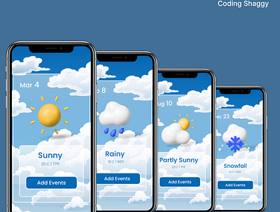 Weather Update App UI branding codinglife design graphic design ui uiuxdesign webdesign
