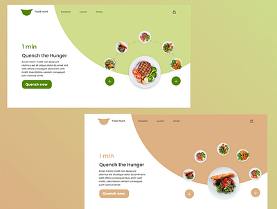 Quench the Hunger app design food foodapp hunger ui ux webpage webpagedesign