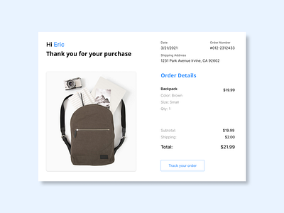 Daily UI #017 - Email Receipt