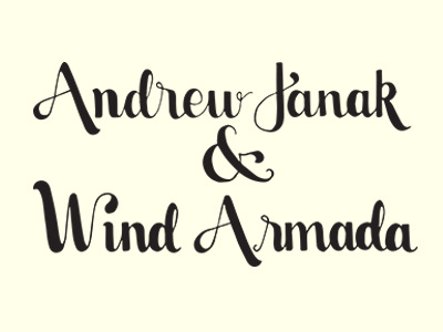 Andrew Janak & Wind Armada identity jazz lettering music wip