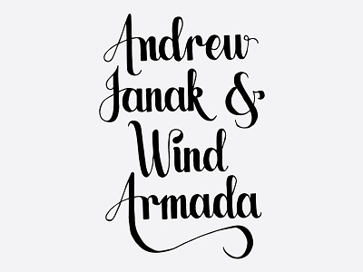 Andrew Janak & Wind Armada identity jazz lettering music wip