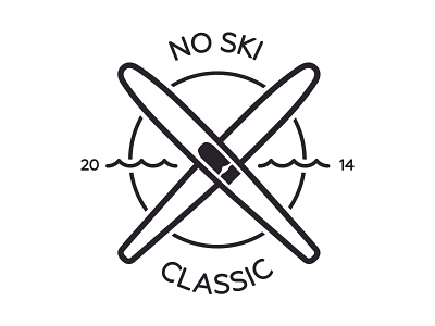 No Ski Classic logo outline water skiing